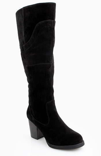 Faux Suede Western Knee High Boots Slide 1