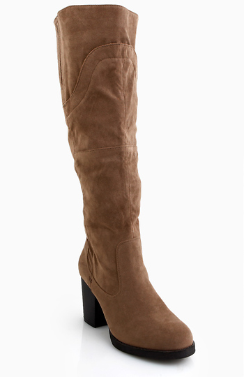 Faux Suede Western Knee High Boots Slide 1