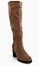 Faux Suede Western Knee High Boots Thumb 1