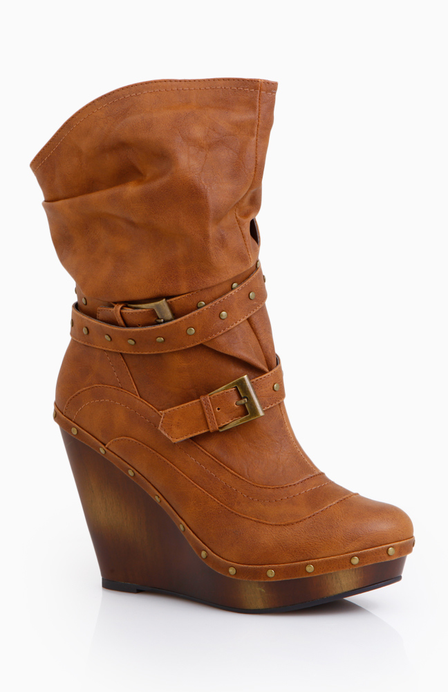 tan wedge boots
