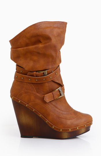 tan wedge boots