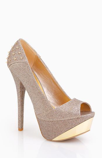 Glitter Platforms with Spiked Heel Slide 1