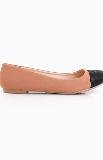 nude cap toe flats
