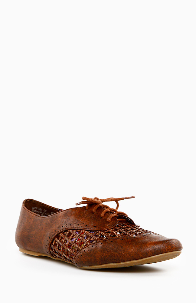 Woven Oxford Shoes in Tan DAILYLOOK