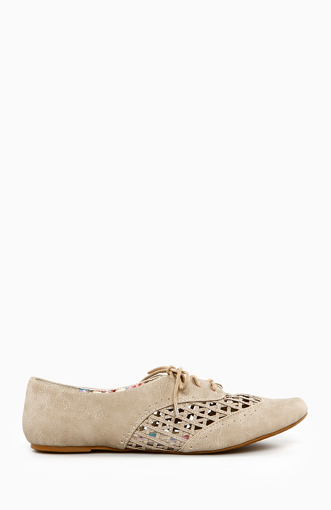 Woven Oxford Shoes in Cream DAILYLOOK