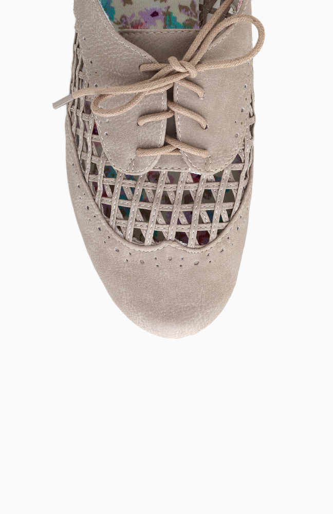 Woven Oxford Shoes in Cream DAILYLOOK