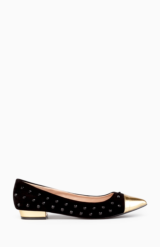 black cap toe flats