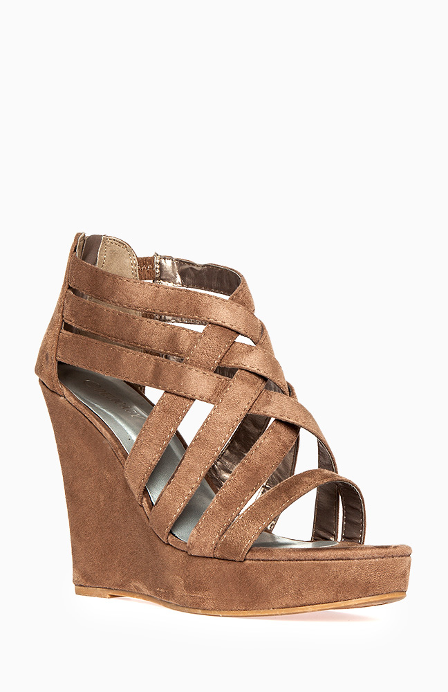 woven leather wedges