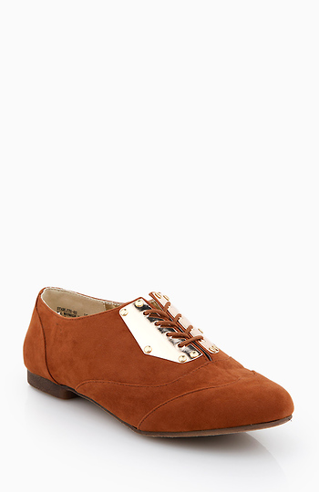 Metal Trim Laced Flats Slide 1