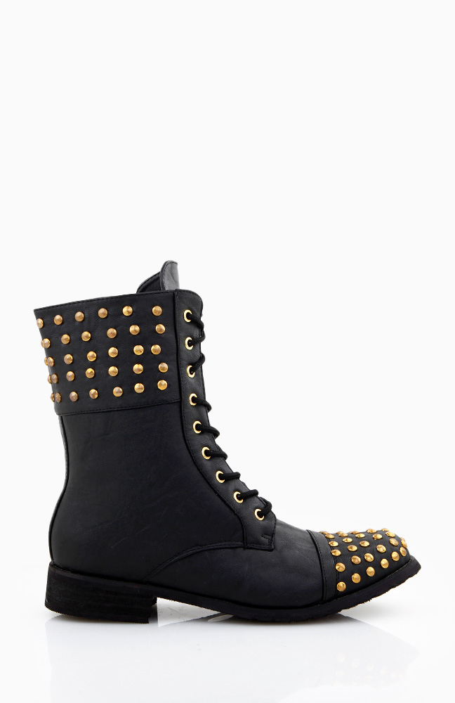 andrea studded combat boot