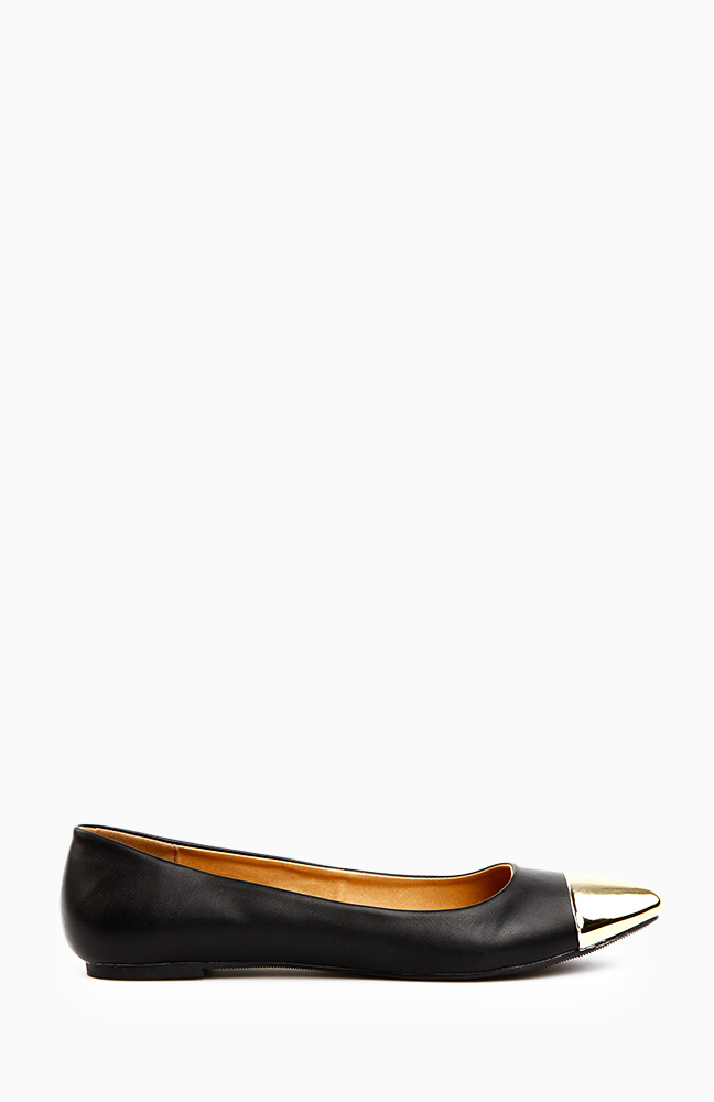 black cap toe flats