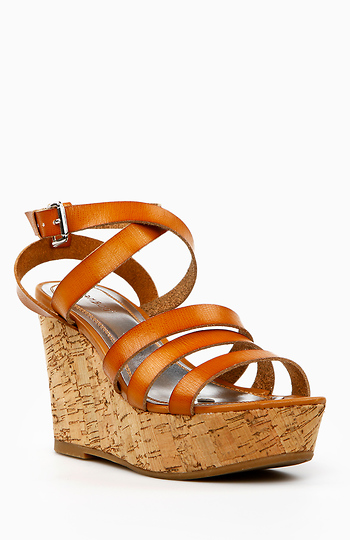 Triple Strap Cork Wedge Slide 1