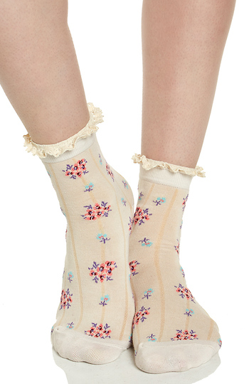 Floral Frill Socks Slide 1