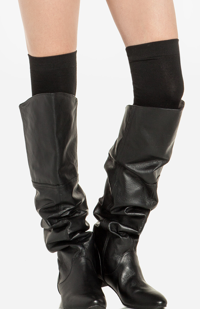 Basic Thigh High Boot Socks in Black DAILYLOOK