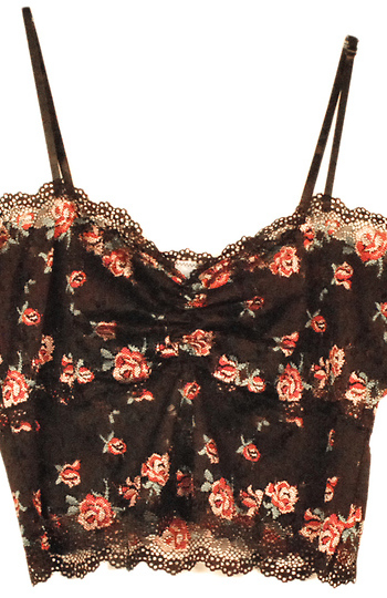 Floral print lace bralette Slide 1