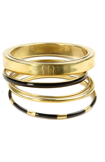 City Mixed Gold and Enamel Bangle Set Slide 1