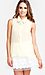 Sleeveless Button Down Top with Cinched Back Thumb 1