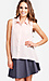 Sleeveless Button Down Top with Cinched Back Thumb 1