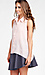 Sleeveless Button Down Top with Cinched Back Thumb 2