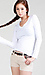 Classic V-neck Long Sleeve Top Thumb 1