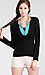 Classic V-neck Long Sleeve Top Thumb 1