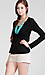 Classic V-neck Long Sleeve Top Thumb 2