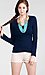 Classic V-neck Long Sleeve Top Thumb 1