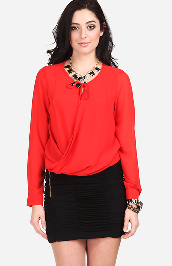 Faux Wrap Blouse Slide 1
