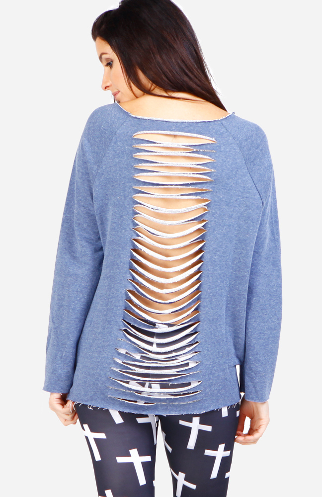 shredded sweatshirt