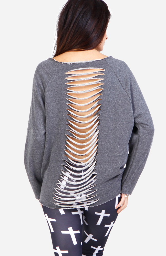 shredded sweatshirt