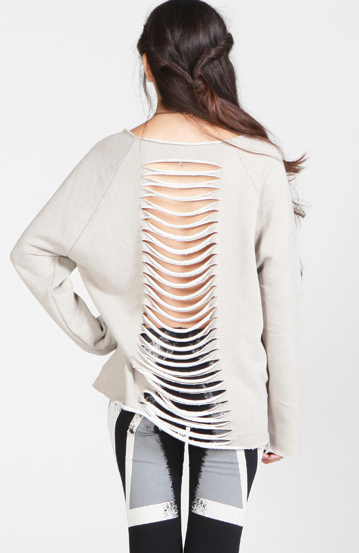 shredded sweatshirt