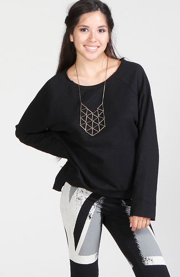 Shredded Back Sweatshirt Slide 1