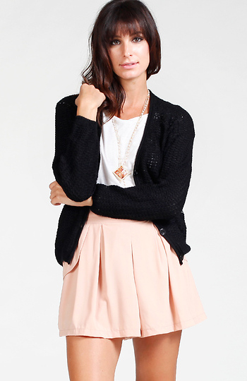 Loose Knit Button Down Cardigan Slide 1