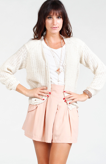 Loose Knit Button Down Cardigan Slide 1