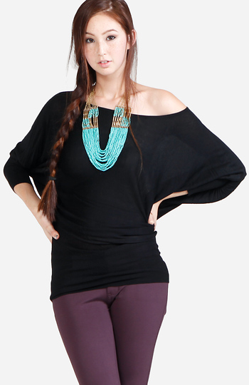 Slouchy Dolman Sleeve Top Slide 1