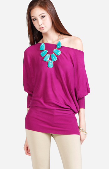 Slouchy Dolman Sleeve Top Slide 1