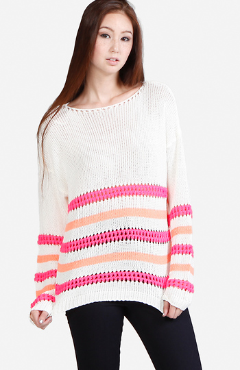 Striped Knit Sweater Slide 1