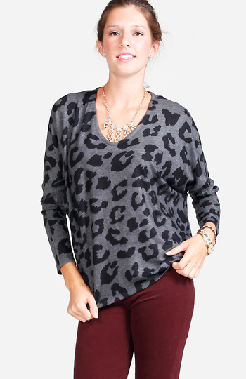 Cozy Leopard Sweater Slide 1