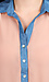 Denim Accented Button Down Blouse Thumb 4