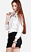 Pleat Blouse With Pearl Collar Thumb 2