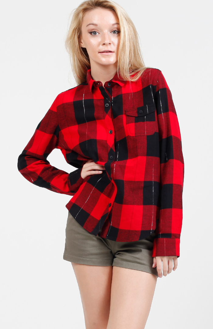 Flannel Shirt in Red | DAILYLOOK