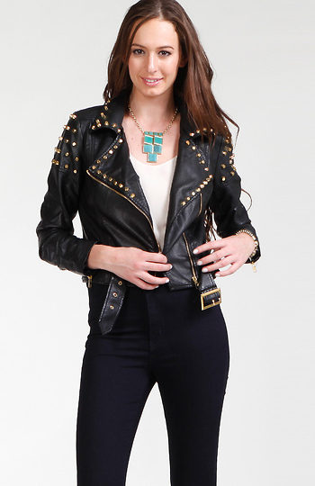 Studded Motorcycle Jacket Slide 1