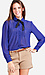 Pleated Bow Tie Blouse Thumb 1