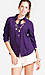 Metal Tip Collar Top With Open Decolletage Thumb 1