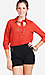 Metal Tip Collar Top With Open Decolletage Thumb 1