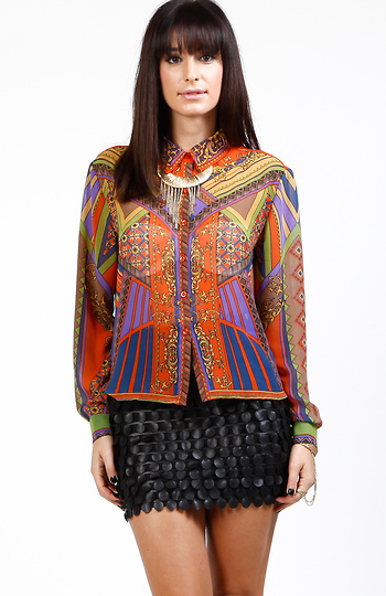 Psychedelic Print Blouse Slide 1