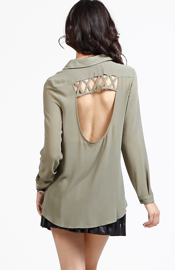 Skull Button Down Blouse Slide 1