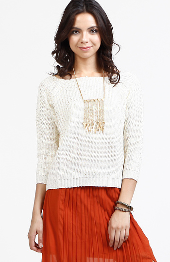 Metallic Fleck Sweater Slide 1