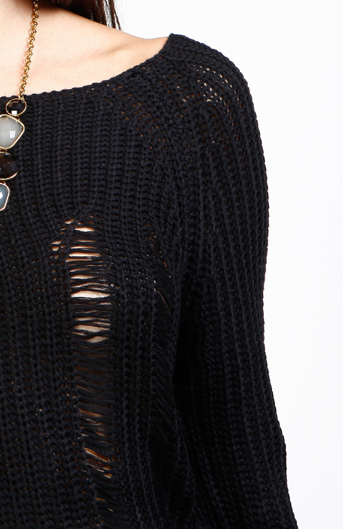 Loose Knit Sweater in Black DAILYLOOK