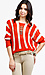 Striped Loose Knit High Low Sweater Thumb 1